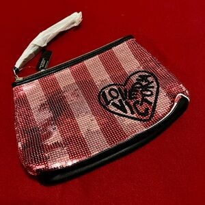 Victoria's Secret Pink Sequin Love Cosmetic Bag